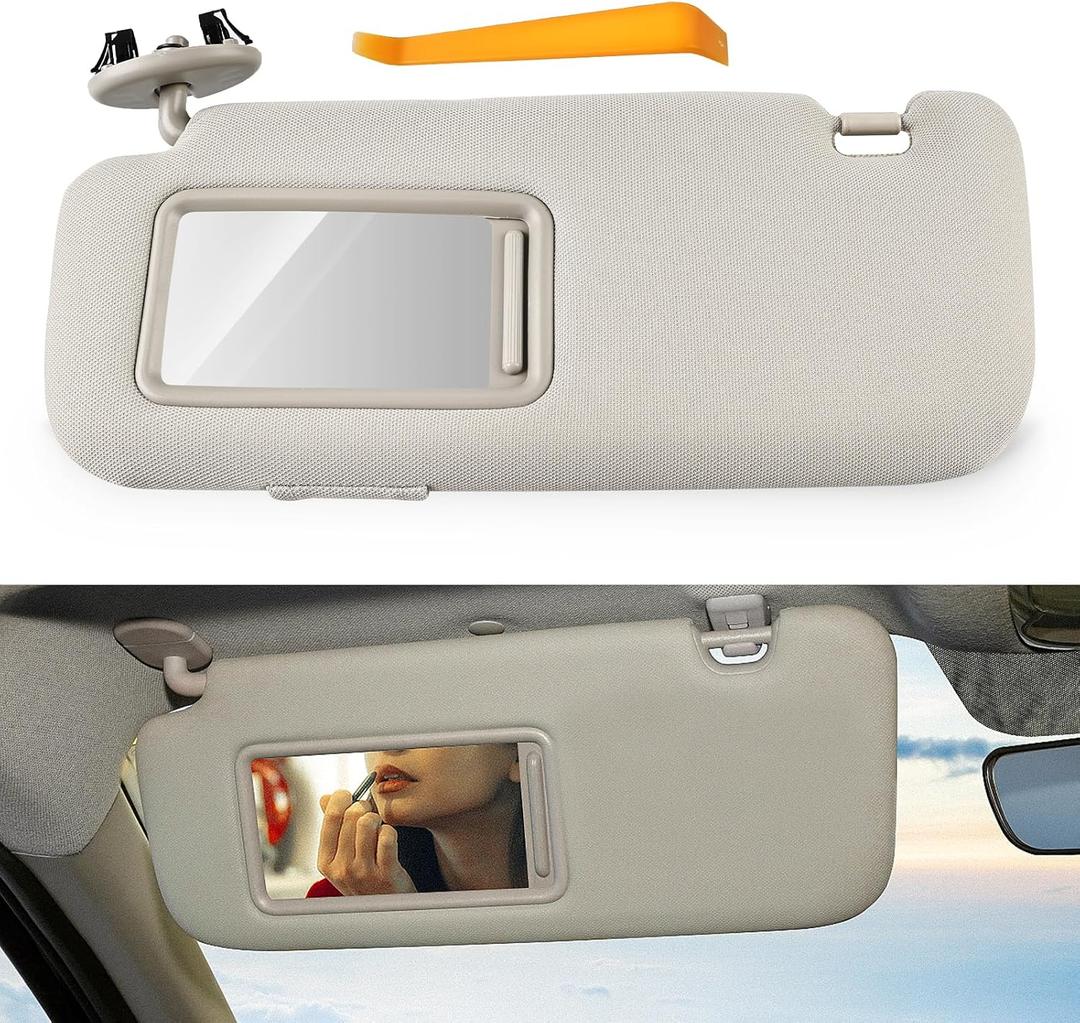 JDMON Left Driver Side Sun Visor Compatible with Toyota Corolla 2007 2008 2009 2010 2011 2012 2013 Replaces 74320-02711-E0 7432002711E0 Left Driver Side (Beige)