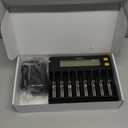 MiBOXER 18650 Battery Charger, 8-Bay Smart Charger with Automatic LCD Display, Fast Charge Rechargeable Li-ion LiFePO4 Ni-MH Ni-Cd AA AAA C 21700 26650 13650 16340 18350 18700 RCR123