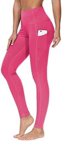 THE GYM PEOPLE Thick High Waist Yoga Pants with Pockets, Tummy Control Workout Running Yoga Leggings for Women M