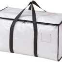 HPOXIAZ 3 Pack Moving Bags Large, Clothes Storage Bag with Lids, Reinforced Handles & Heavy-Duty Zippers Foldable Organizer Clear Bags for Bedding and Moving – 88L Large Capacity Storage Totes