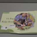 RISICULIS 11 Pieces Wooden Kids Kitchen Knife, Kids Kitchen Set Include Wood Knife, Serrated Edges Plastic Toddler Knife, Kids Kitchen Accessories, Montessori Cooking Christmas Gifts for Boys Girls