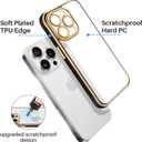 Compatible with iPhone 14 Pro Case, Works with Magnetic Wireless, Upgraded Full Camera Protection, Clear Back with Electroplated Edge, Slim Phone Case for iPhone 14 Pro Black