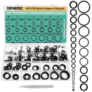 400Pcs Black Small O Ring Assortment Kits 24 Sizes o Ring kit Metric Nitrile Rubber O Ring Set,Faucet Repair kit, Hose, for Car Auto Vehicle Repair Faucet Plumbing Air -ID*CS(mm)