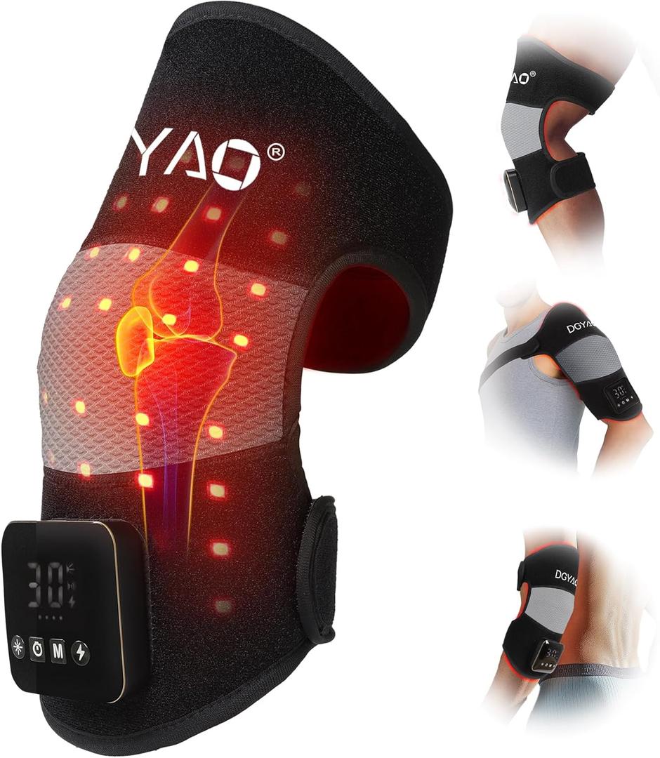 Cordless Red Light Therapy for Knee Pain Relief 4000mAh Battery Portable Wireless Near Infrared Light Therapy Devices Wearable Wrap for Arm Elbow Muscle Relax Treatment Pad