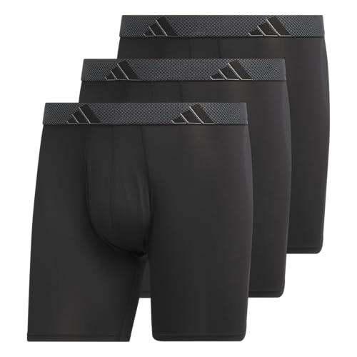 Adidas Mens Microfiber Boxer Briefs Underwear (Multipack) Athletic Stretch-Fit L