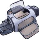 Siivton Pet Carrier Airline Approved, 4 Sides Expandable Cat Carrier Bag with Removable Fleece Pad, Large Soft Sided Pet Travel Carrier, Dog Carrier for Cats, Puppy and Small Dogs
, XL
