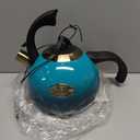 Tea Kettle Stovetop Whistling Kettle Teapot, Food Grade Stainless Steel Teakettle for Stove Top with Heat Proof Ergonomic Handle, 3.1 Quart Tea Pot (Blue)