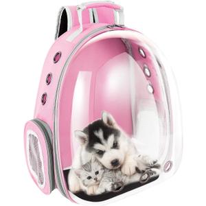 Cat Backpack Carrier Airline Approved Pet Carrier Backpack for Traveling-Hiking-Outdoor Pet Backpack or Cat Bag Carrier & Cat Carrier Backpacks (Pink)