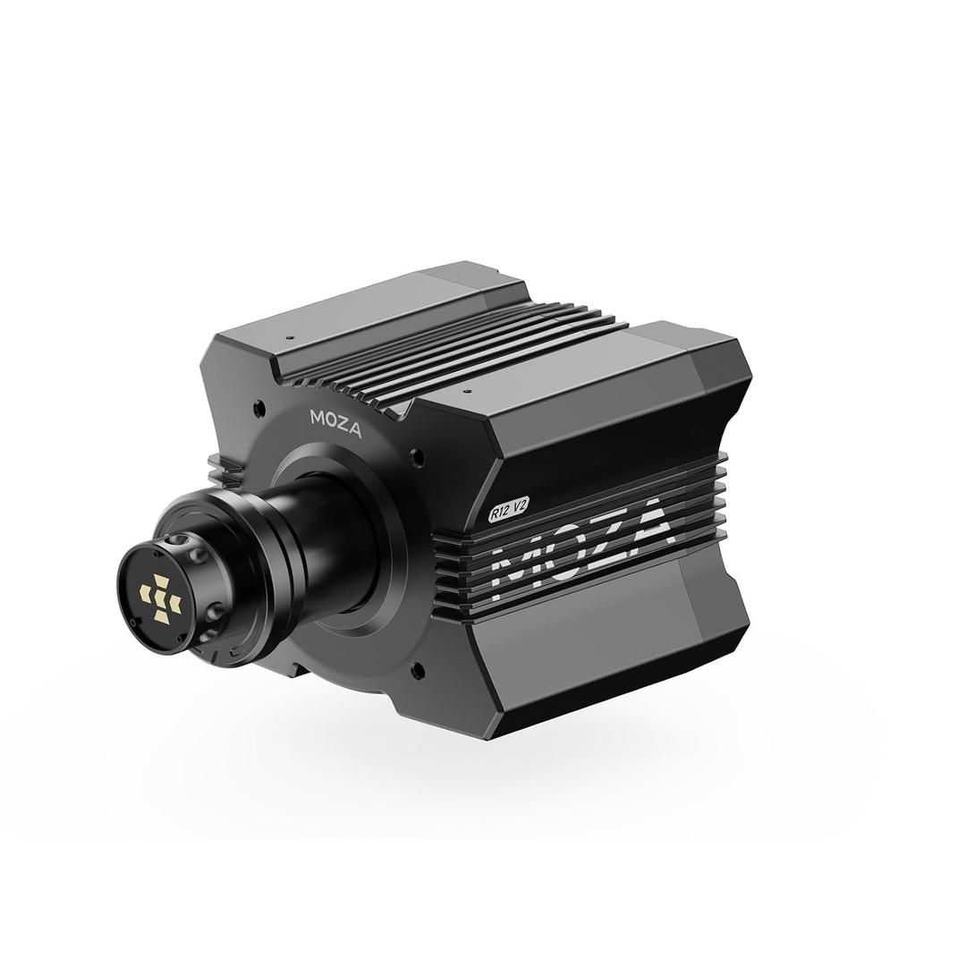 MOZA R12 V2 Direct Drive Sim Racing Wheelbase 12Nm Force Feedback Base | NexGen 4.0 Force Feedback, Intelligent Temperature Control, HighPerformance Slanted Pole Servo Motor, Aviation-grade Aluminum