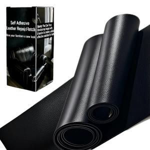 Leather Repair Patch Tape, 4 x 61 inches, Self Adhesive Leather Repair Patch, Easy-to-Apply, Vinyl Leather Repair Kit for Furniture, Couch, Car Seats, Handbags - Black