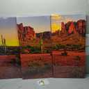 Biuteawal 3 Piece Canvas Print Superstition Mountains Sunset Wall Art Arizona Western Desert Cactus Landscape Picture Canvas Art Print Nature Artwork for Home Wall Decoration Ready to Hang