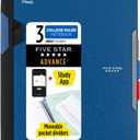 Five Star Advance Spiral Notebook + Study App, 3 Subject, College Ruled Paper, 8-1/2" x 11", 150 Sheets, Spiral Guard, Movable Tabbed Dividers, Pacific Blue (73138)