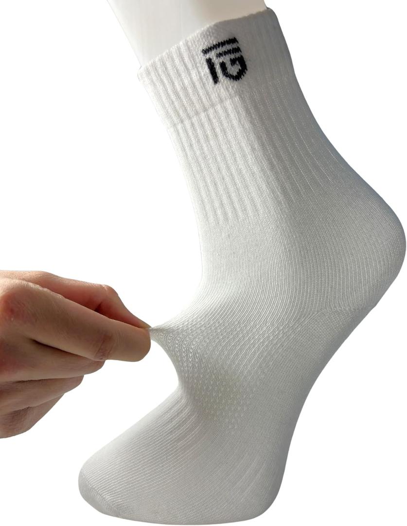 Breathable Organic Natural Cotton Ankle Socks for Men and Women  Lightweight Comfort  Turkish Made 3 Pairs (5-10, White-02)