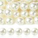 Ornazy 60Pcs 25mm Acrylic Imitated Pearl Beads Round Pearl Craft Beads for Jewelry Making Bracelets Necklaces Decoration