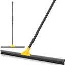SOBONNE 30" Large Floor Squeegee Broom for Concrete Water Removal | Heavy Duty Double Rubber Water Squeegee/57" Long Handle for Tile Deck Bathromm Pool Warehouse Outdoor/Yellow