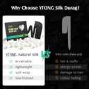 YFONG 100% Mulberry Silk Durag for Men & Women, 22 Momme Silky Durag for Hair Care, Soft and Breathable Do rag for Comfortable Wear, Perfect for Fashion Styling, 1Pc, Black
