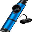 Kazoo - Professional Metal Musical Instrument with 5 Extra Membranes, Adjustable Tone for Guitar, Ukulele, Piano & Singing, Durable Brass, Portable for Adults - Blue