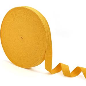 Gold Cotton Twill Tape Ribbon - 50 Yards x 3/4inch, Webbing Straps Herringbone Tape for Sewing, Crafts,Ties,Decoration Overlocked Edges, Non-Fadings DIY, Clothing,Fabric Trim