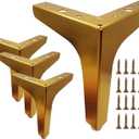 6 Inch Furniture Legs, Set of 4 Metal Furniture Legs Modern Triangle Feet Luxury Gold for Sofa Cabinet Cupboard Couch Chair Ottoman
