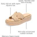 Monrovia Raffia Platform Sandals for Women Slip-On Espadrille Wedges Slides, Flatform Woven Straw Summer Vacation Beach Shoes