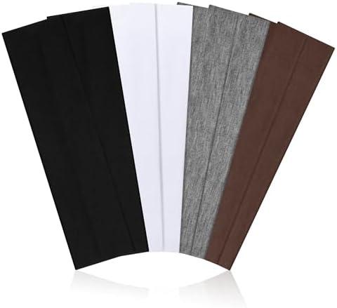 8 Pack Headbands for Women Non Slip - Stylish Sports Hair Bands for Women's Hair - Soft Cotton Cloth Stretchy Headbands for Women for Yoga, Outdoor Exercise Running