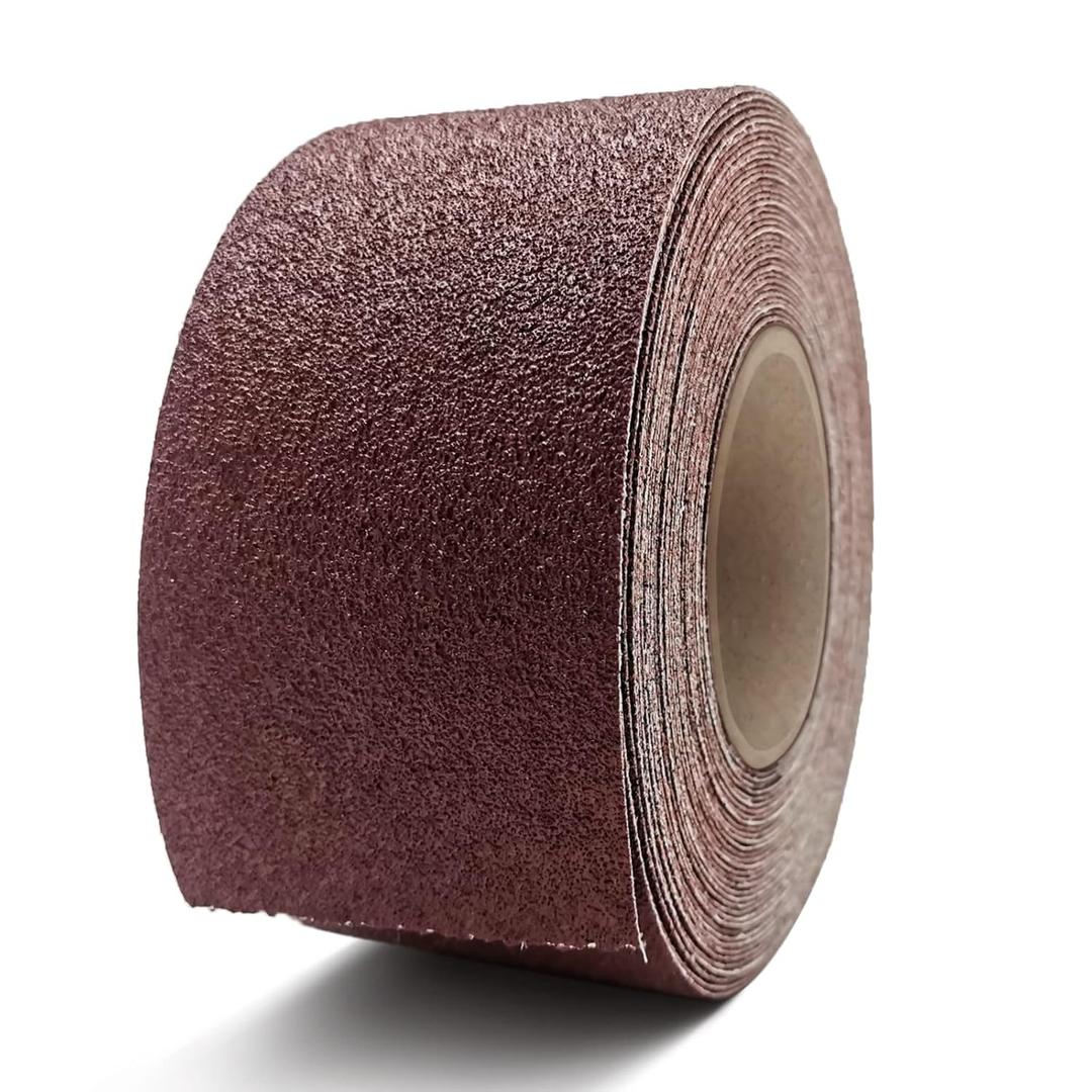 60 Grit Sandpaper Roll, 3 Inch x 49 Feet Emery Cloth Roll Aluminum Oxide Abrasive Paper Roll Continuous Sandpaper for Metalworking, Woodworker, Furniture Repair, Sanding Automotive Plumbing