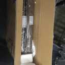 JSB 144-inch Extra Wide 30-inch Tall Dog gate with Door Walk Through, Freestanding Round Tube Pet Gate for Halls Stairs, Puppy Safety Dog Fence with 2PCS Support Feet (Espresso)