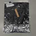 Womens Short Sleeve T Shirts Pleated Dressy Casual Crewneck Loose Fit Tee Trendy Summer Tops Blouses 2025 (Black, M)