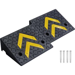 6" Rise Height Rubber Curb Ramp, 2 Pack Driveway Curb Ramps, Heavy-Duty 11000 lbs/5 T Capacity Threshold Ramps with Anti-Slip Texture for Cars, Motorcycles (not Suitable for wheelchairs)