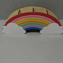 Bright Creations Rainbow Wooden Pen Holder for Desk Accessories, Cute School Supplies (12.6 x 5.04 x 2.32 In)