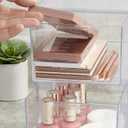 STORi Audrey Stackable Clear Bin Plastic Organizer Drawers | 2 Piece Set | Organize Cosmetics and Beauty Supplies on a Vanity | Made in USA