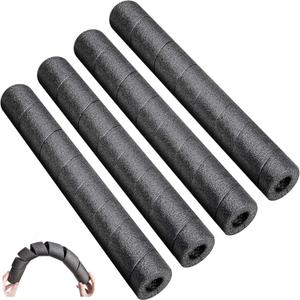4 Pack Pipe Insulation Foam Tube, 15.7 Inches Black Pool Noodles Foam, Multi-Purpose Snake Pipe Wrap Protection for Outdoor Indoor Swimming Pool Handle and Winter Water Pipes
