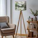 Hortsun Drum Lamp Shades Set of 2, Medium Mountains Country Fabric Lampshades for Table Lamps Wall Floor Lamps 13 x 13 x 10 Inch Spider Easy Assembly Replacement with Lampshades Lamp Shade Harp Holder