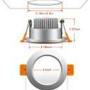 YGS-Tech 2 Inch LED Recessed Lighting, Dimmable Downlight 3W(35W Halogen Equivalent), 4000K Natural White Ceiling Light, CRI80, Silver Trim with LED Driver(4 Pack)