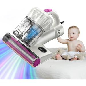 RocketCat Bed Vacauum Cleaner RC013 Mattress Cleaner Vacuum, 15Kpa 500W Powerful Suction with UV, Ultrasonic & High Heat, Dual Washable Filter Bins, Perfect for Dust & Pet Hair Elimination (Corded) (White)