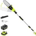 SnapFresh Cordless Pole Saw, 20V Brushless Tree Trimmer with 4.0Ah Battery | UL Certificated Battery & Charger, 23 Ft/s Cutting Speed, 3 Adjustable Cutting Angles, 8" Cutting Bar, 13 Ft Reach, Auto-oil