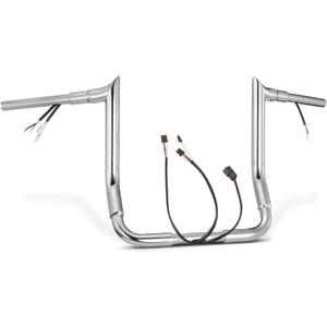 1.5" Fat 12" Rise Pre-wired Ape Hangers for Harley 2014-2015 Street Glide/Electra Glide/Ultra Limited and 2013 CVO Street Glide/CVO Electra Glide/CVO Ultra Limited, Chrome