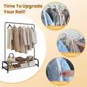 Garment Rack Cover waterproof ransparent Clothes Rack Cover, PEVA Dustproof Wardrobe Hanging Protector Rack Organizer with 2 Smooth Zipper (60 * 20 * 43.3inch)