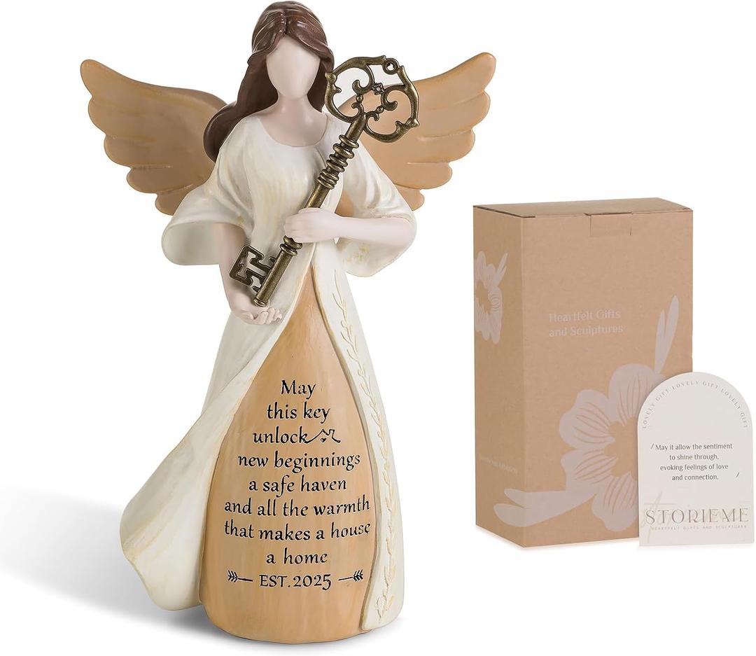 Housewarming Gifts New Home: House Warming Gift for Women Friend Homeowner - Guardian Angel Figurines for New Apartment Party Decorations Entryway Table Decor Ideas