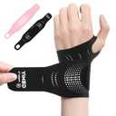 Ultra-Thin Wrist Brace Support for Carpal Tunnel, Wrist Brace for TFCC Tears, Elastic Wrist Wraps for Sports Work Typing Sleeping, Wrist Straps for Weightlifting, Golf, Tendonitis, Arthritis (Black)