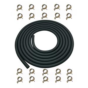 YAMAKATO 10 Feet 1/4 Inch ID Fuel Line Hose for Kawasaki Kohler Briggs & Stratton Small Gas Diesel Powersports Engines and Generators w/ 20 Clamp Rubber Black