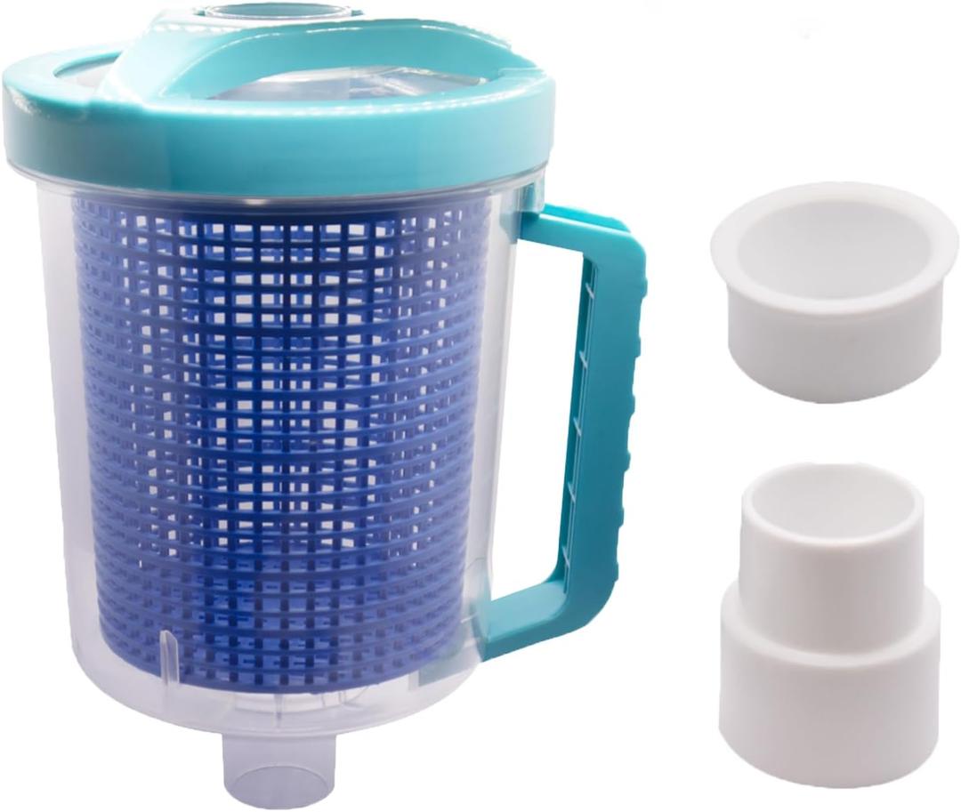 W560 Inline Pool Leaf Canister/Leaf Catcher (with Mesh Basket and Skimmer Socks) Compatible with Hayward Pentair Suction Manual & Automatic Pool Cleaners