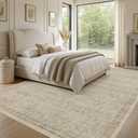 Nakagishi Neutral 5x7 Area Rugs for Living Room Washable Rug, Vintage Brown