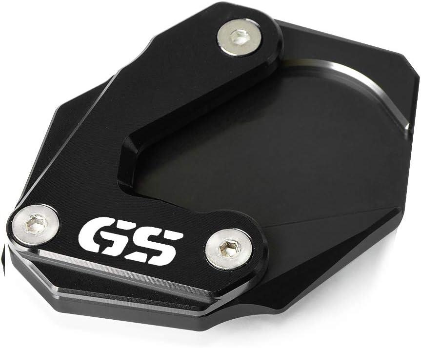 Motorcycle Kickstand Side Stand Enlarger Extension Enlarger Pate Pad for B-M-W R 1200 GS LC 2012-2018 R1250GS R 1250 GS 2018-2023 R1200GS Rallye 2016-2018 (Black+Black)