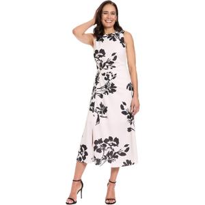 London Times Women's Sleeveless Round Neck Sheath Midi Wedding Guest Dresses 10