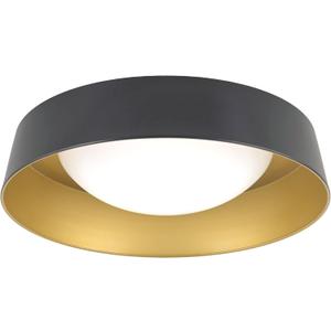 15.5 Inch LED Flush Mount Ceiling Light Fixture, 26W, Super Bright 1800 Lumen, 3 Color 3000K/4000K/5000K, Matt Black with Gold Inside, Dimmable Ceiling Lamp for Bedroom Hallway Bathroom Outdoor