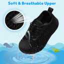 Barerun Toddler Water Shoes Barefoot Kids Water Shoes Boys Girls Aqua Socks Quick-Dry Breathable Toddler Sandals Slip on Indoor Outdoor Walking Shoes for Beach Swim Pool (Black), 10