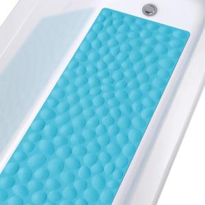 Non-Slip Bathtub Mat OTHWAY Soft Rubber Bathroom Bathmat with Strong Suction Cups (Blue) (40" x 16" (Rectangular))