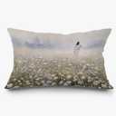Floral Christian Jesus and Lamb Pillow Covers 12x20, Christian Gifts for Women Faith, Religious Home Decor, Jesus Leaves The 99 Sheep Lumbar Pillow Covers for Home Living Room Bedroom