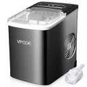 VPCOK Ice Maker Countertop Portable Ice Makers VPCOK with Ice Spoon and Basket, 26 lbs / 12 kg in 24 Hours, 2 Ice Sizes, 2.2 L, 9 Ice Cubes Per 6-13 Min